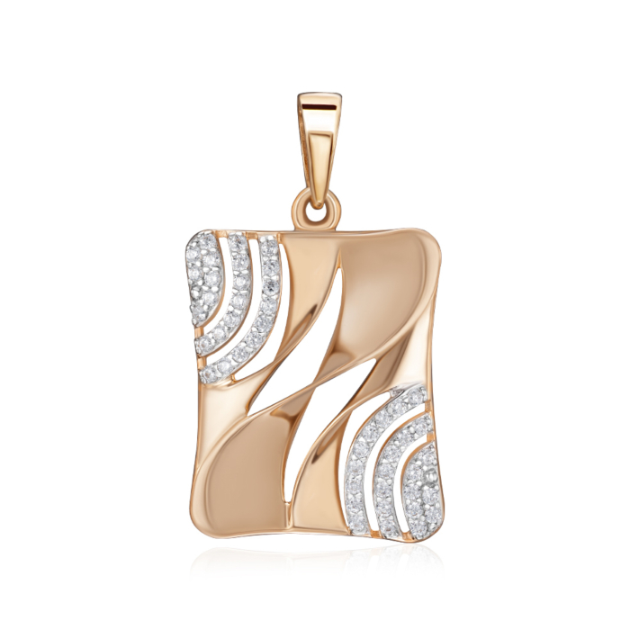 Золота підвіска з фіанітами. Артикул 32684/01/1/1