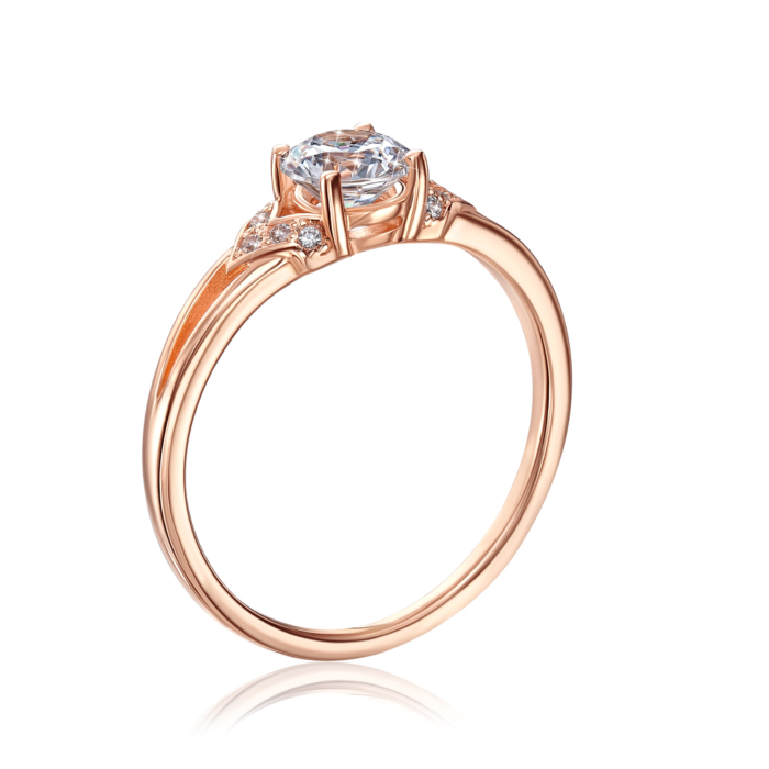 Золотое кольцо с фианитом Tesori Zirconia. Артикул 13277/01/0/4193