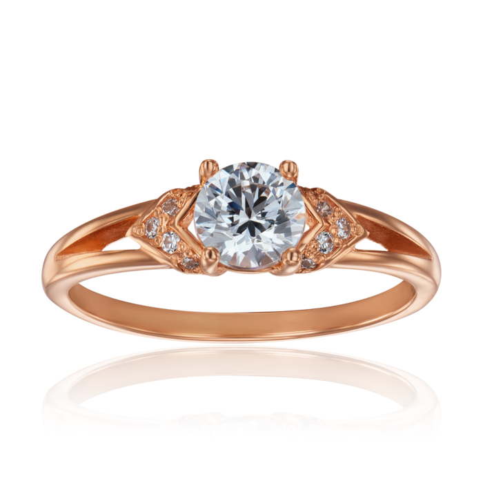 Золотое кольцо с фианитом Tesori Zirconia. Артикул 13277/01/0/4193