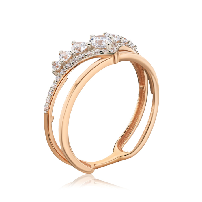 Золота каблучка з фіанітами Tesori 13289/01/1/4413