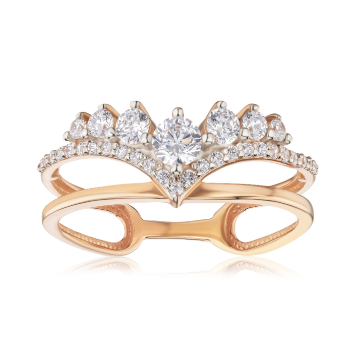 Золота каблучка з фіанітами Tesori 13289/01/1/4413