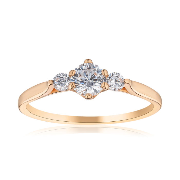 Золотое кольцо с фианитами Tesori 13299/01/0/4372