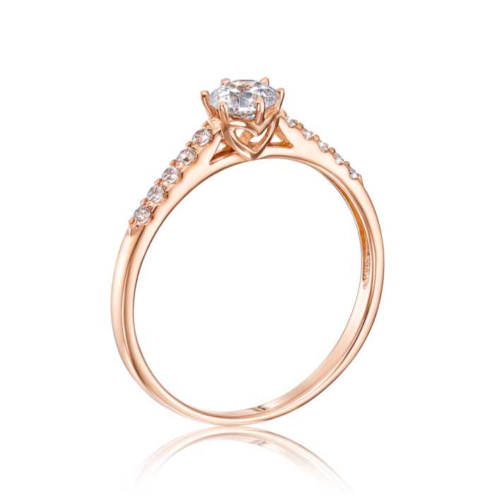 Золота каблучка з фіанітами Tesori. Артикул 13306/01/0/4192