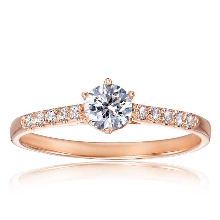 Золота каблучка з фіанітами Tesori. Артикул 13306/01/0/4192