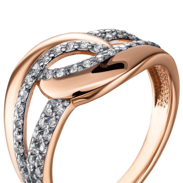 Золота каблучка з фіанітами. Артикул 13307/01/1/1