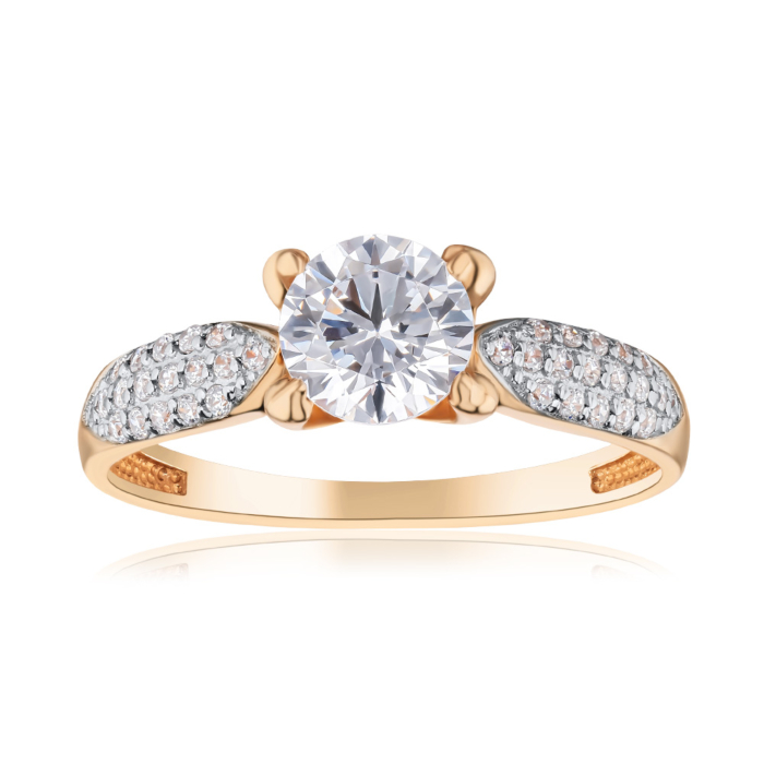 Золотое кольцо с фианитами Tesori 13311/01/1/4274