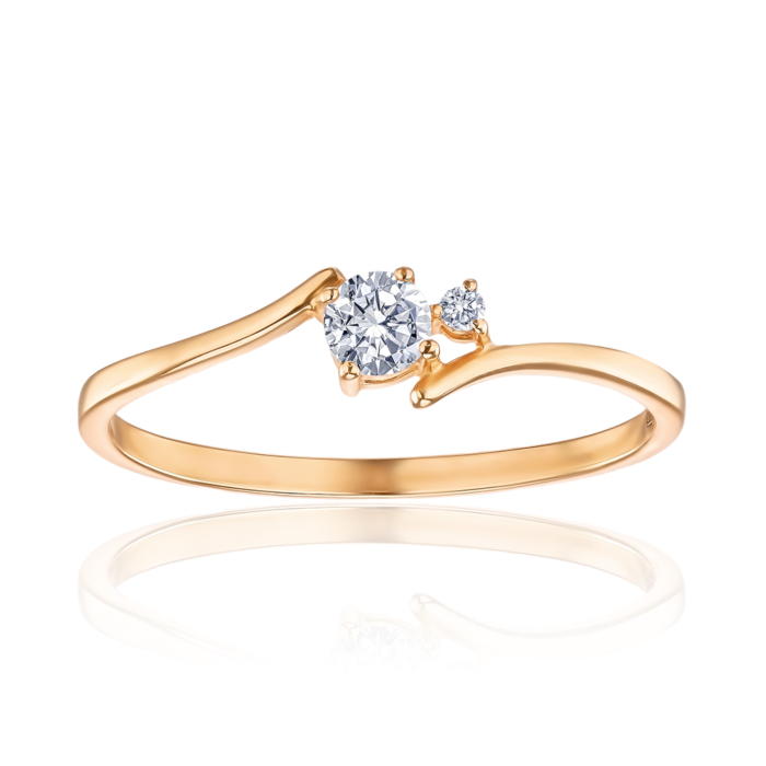 Золота каблучка з фіанітами Tesori 13316/01/0/4364