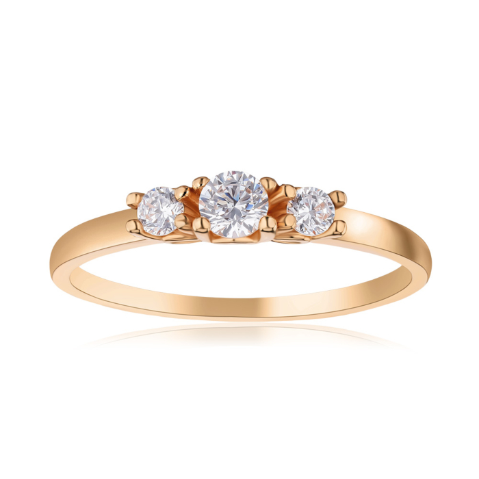 Золотое кольцо с фианитами Tesori 13318/01/0/4209