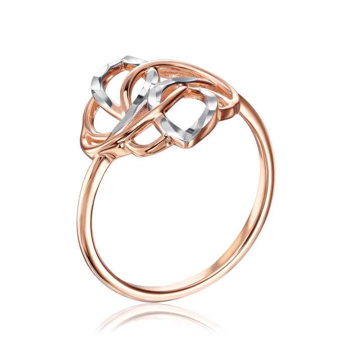 Золотое кольцо с алмазной гранью. Артикул 13320/01/3