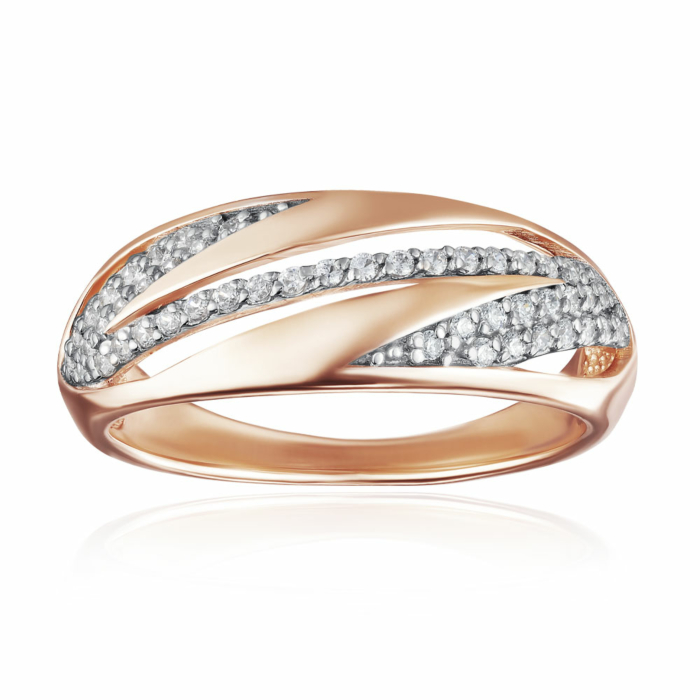 Золота каблучка з фіанітами. Артикул 13331/01/1/1