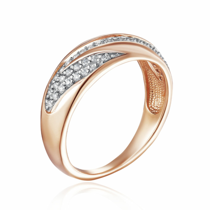 Золота каблучка з фіанітами. Артикул 13331/01/1/1