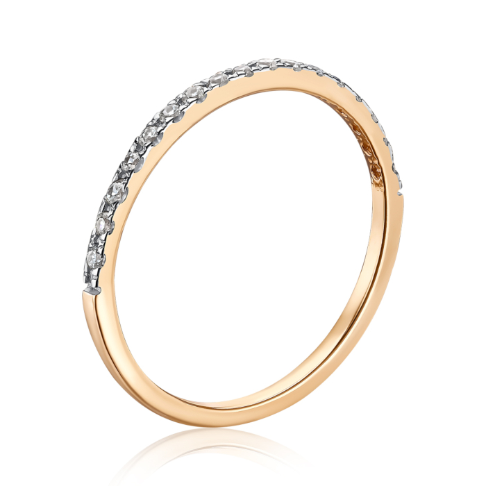 Каблучка з червоного золота з фіанітами 13335/01/1/4393