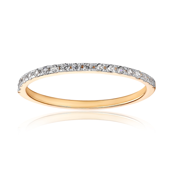 Каблучка з червоного золота з фіанітами 13335/01/1/4393