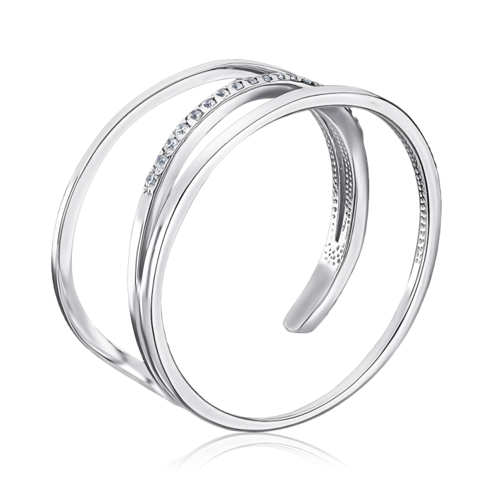 Золота каблучка з фіанітами 13347/02/1/42