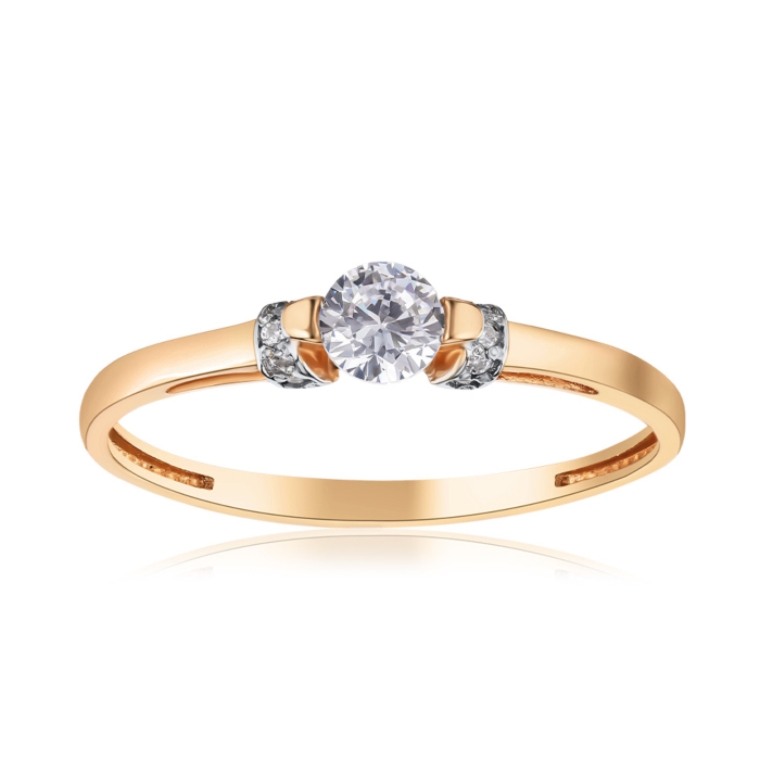 Золотое кольцо с фианитами Tesori 13391/01/1/4425