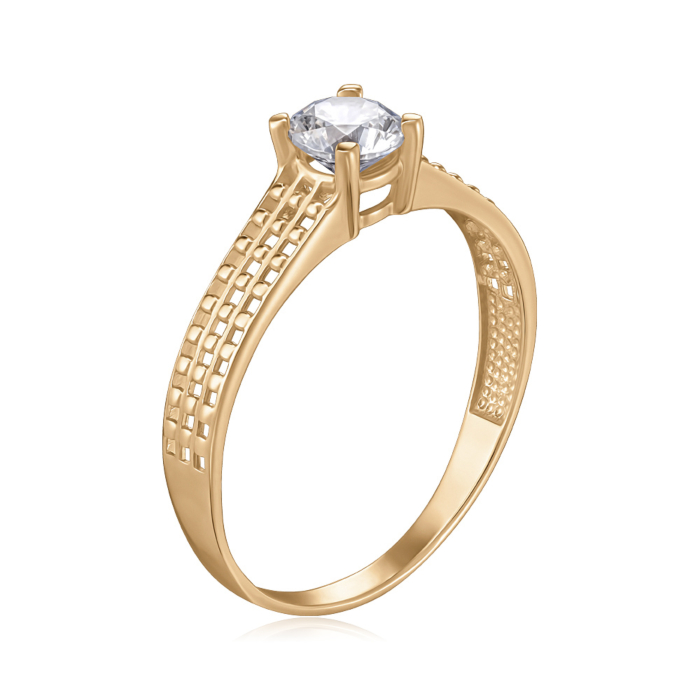 Золота каблучка з фіанітом 13413/01/0/22
