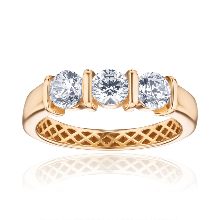 Золотое кольцо с фианитами Tesori 13439/01/1/4027