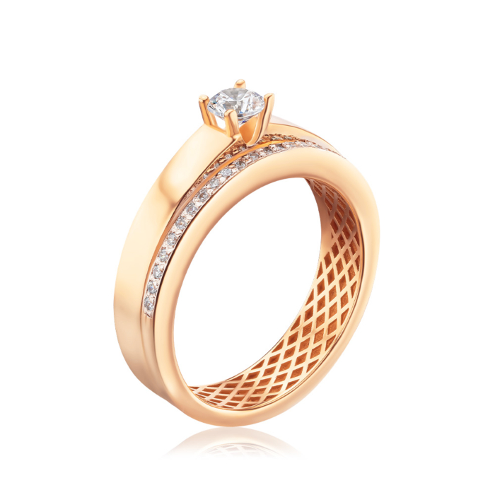 Золотое кольцо с фианитами Tesori 13441/01/1/4196