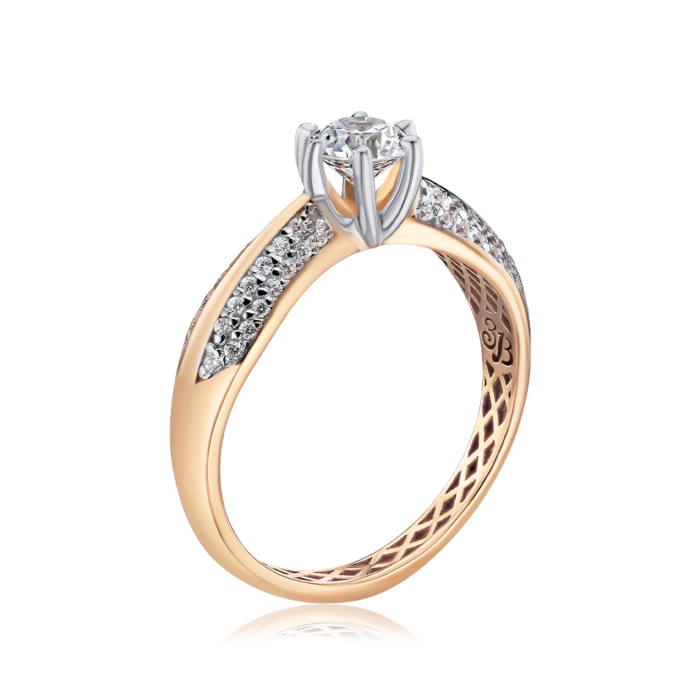 Золотое кольцо с фианитами Tesori 13465/01/1/4389