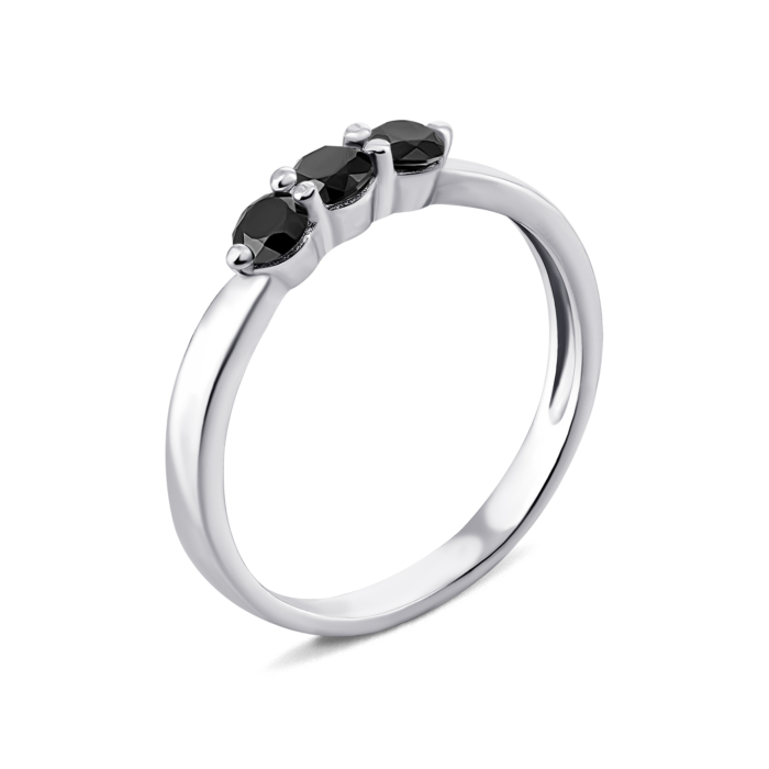 Срібна каблучка з фіанітами. Артикул UG51348ч/1р-CZ