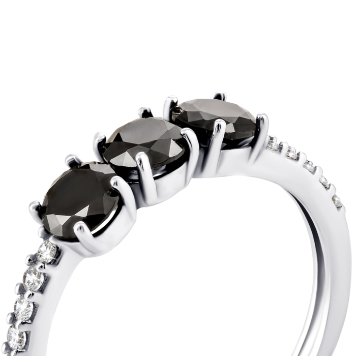 Серебряное кольцо с фианитами. Артикул UG51349чб/1р-CZ