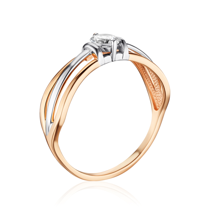 Золотое кольцо с фианитом 13529/08/1/29