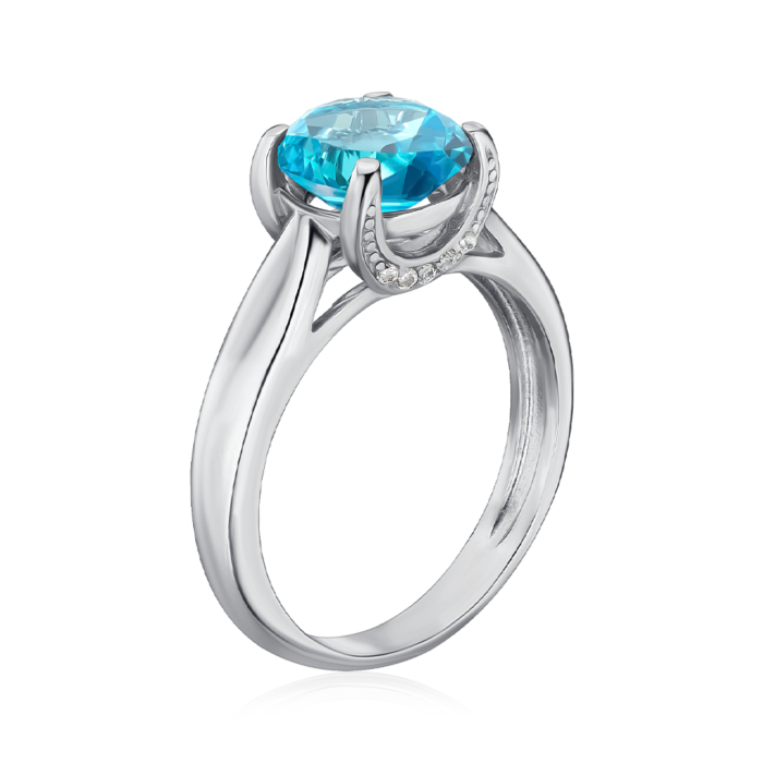 Серебряное кольцо. Артикул 1354/1р-QSWB