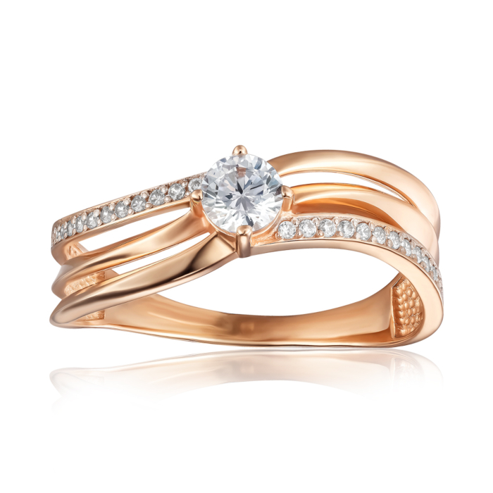 Золотое кольцо с фианитами. Артикул 13551/01/1/1185