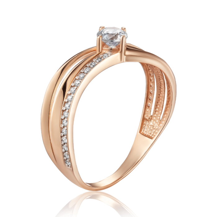 Золотое кольцо с фианитами. Артикул 13551/01/1/1185