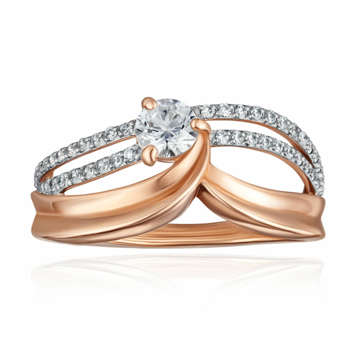 Золотое кольцо с фианитами. Артикул 13552/01/1/1185