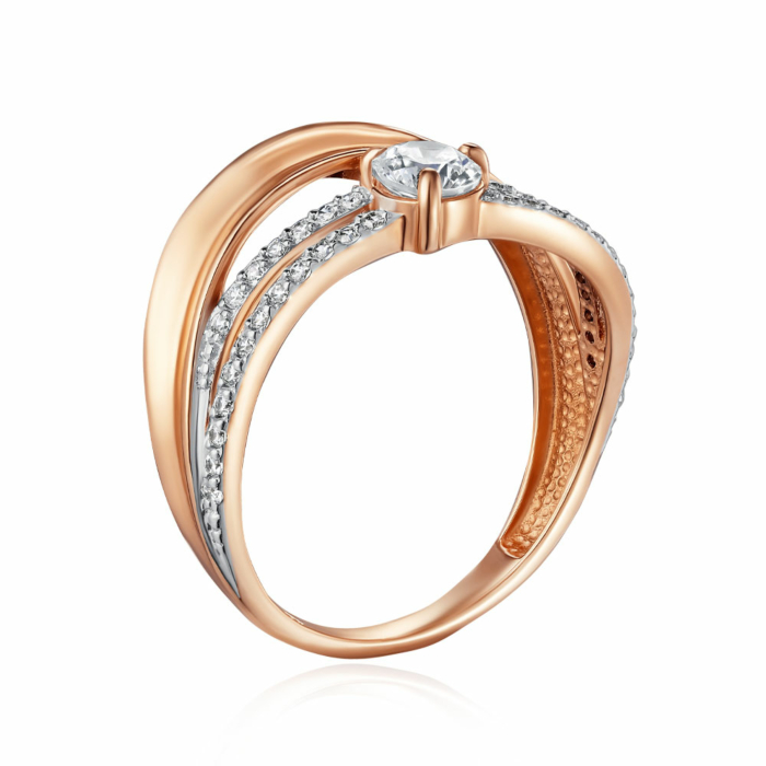 Золотое кольцо с фианитами. Артикул 13552/01/1/1185