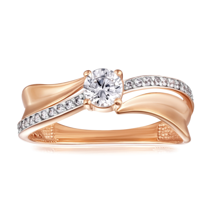 Золотое кольцо с фианитами. Артикул 13553/01/1/1185