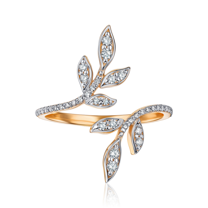 Золота каблучка з фіанітами 13564/01/1/698