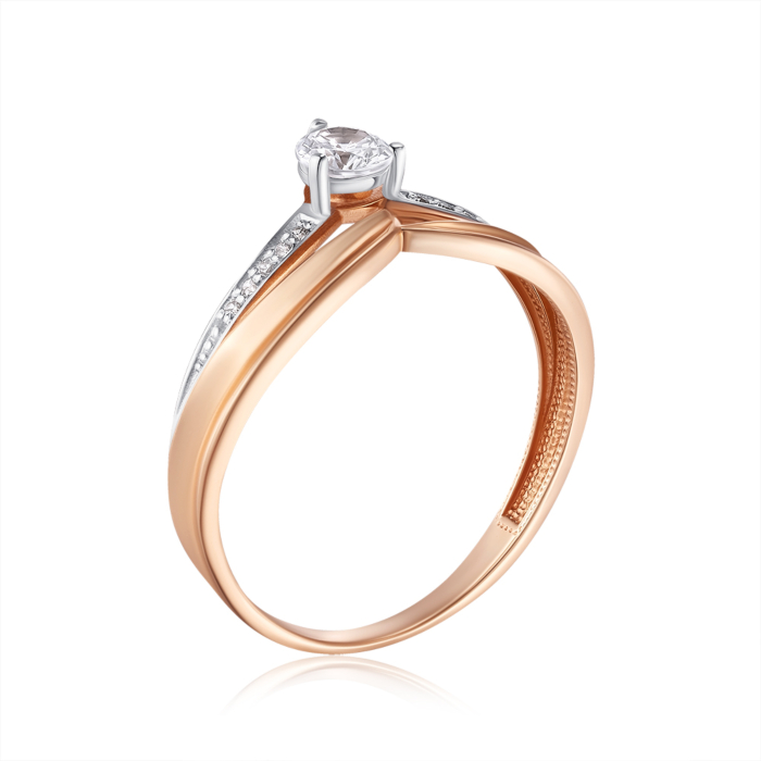 Золота каблучка з фіанітами. Артикул 13571/01/1/1185