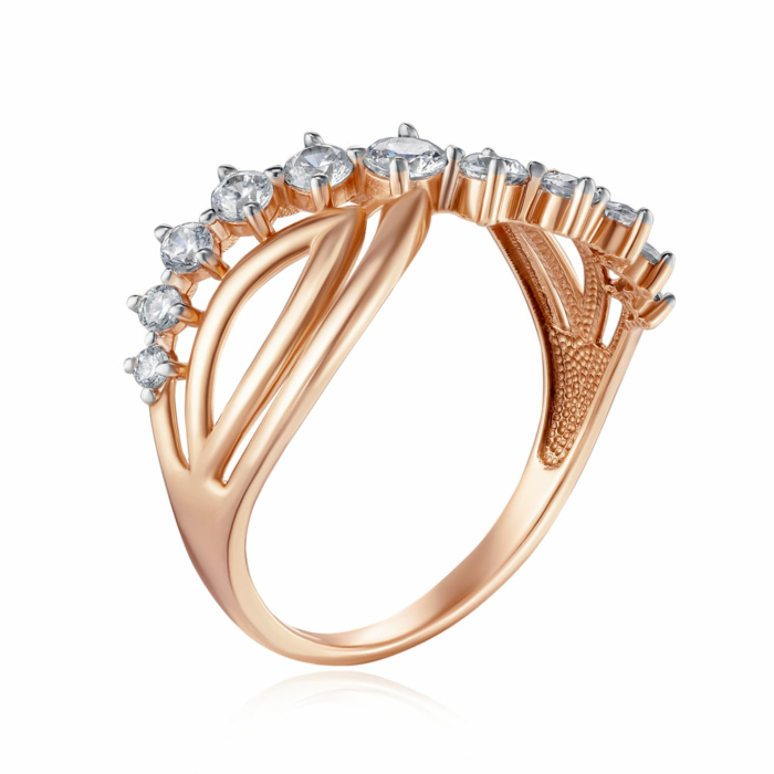 Золота каблучка з фіанітами. Артикул 13633/01/1/2777