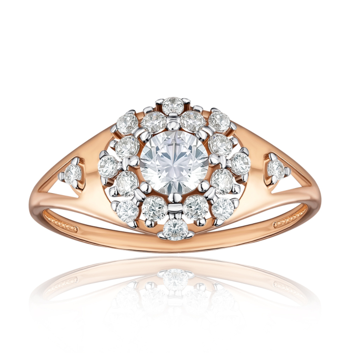 Золота каблучка з фіанітами. Артикул 13650/01/1/2861