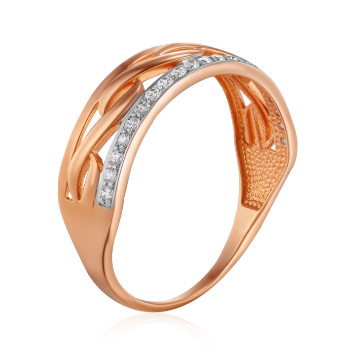 Золота каблучка з фіанітами. Артикул 13658/01/1/13