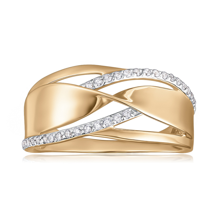 Золота каблучка з фіанітами 13659/01/1/42