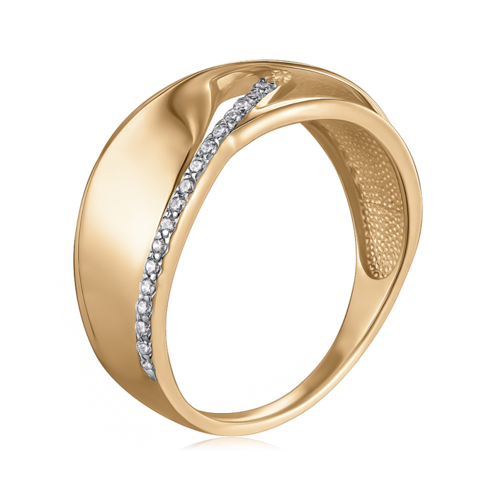 Золота каблучка з фіанітами 13659/01/1/42