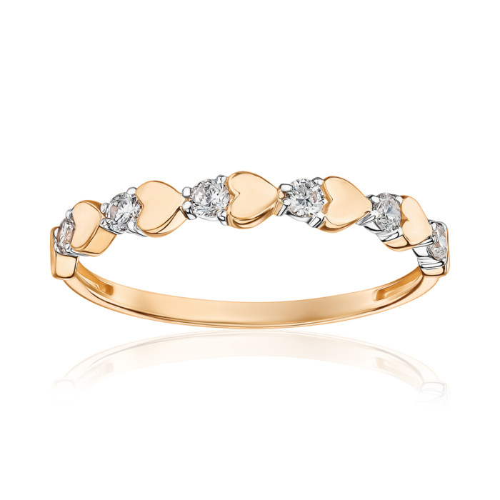 Золотое кольцо с фианитами 13668/08/1/17