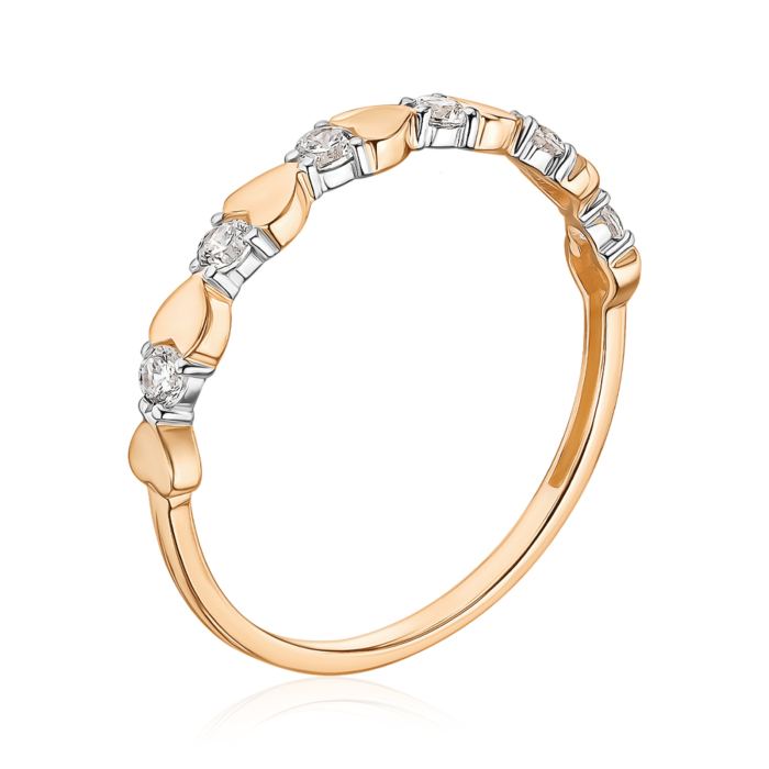Золотое кольцо с фианитами 13668/08/1/17