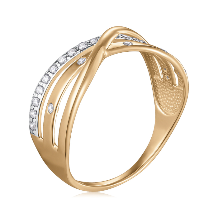 Золотое кольцо с фианитами 13671/01/1/13