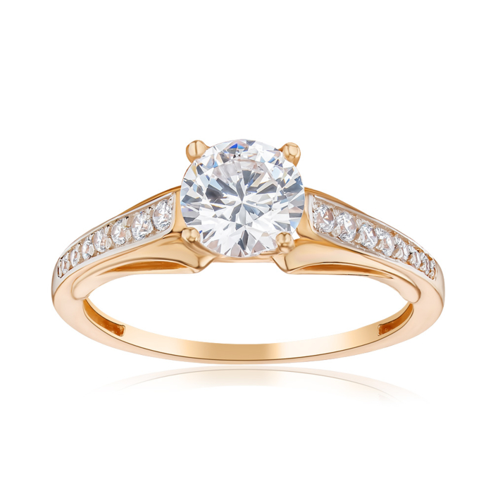 Золота каблучка з фіанітами 13673/01/1/2770