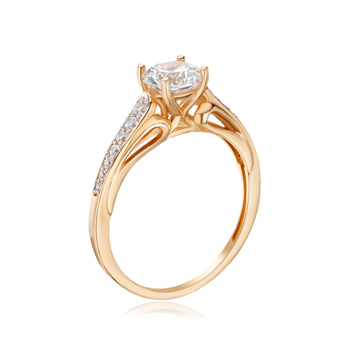 Золота каблучка з фіанітами 13673/01/1/2770