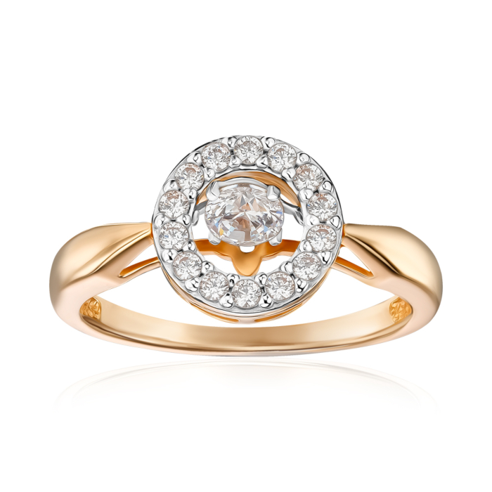 Золота каблучка з фіанітами Tesori. Артикул 13674/01/1/4341