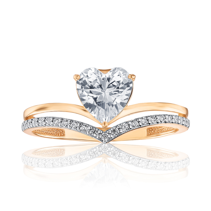 Золотое кольцо с фианитами Tesori 13681/01/1/4377