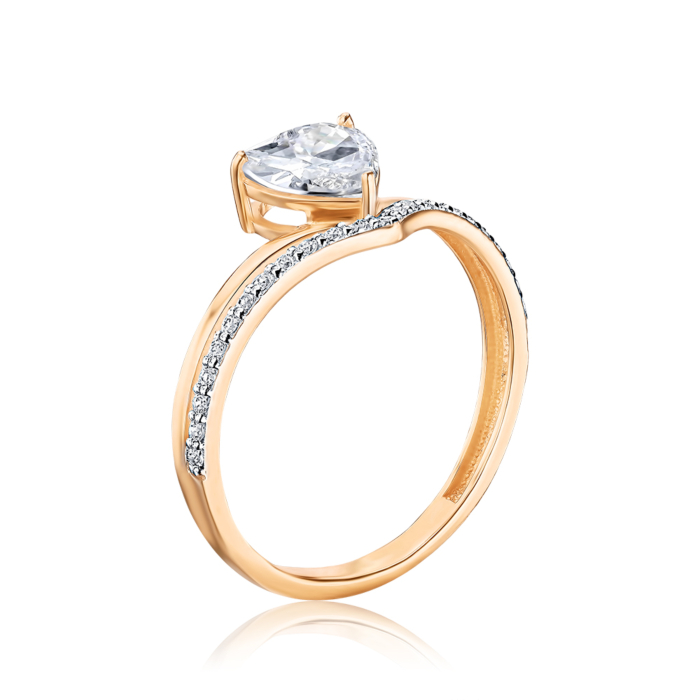 Золотое кольцо с фианитами Tesori 13681/01/1/4377