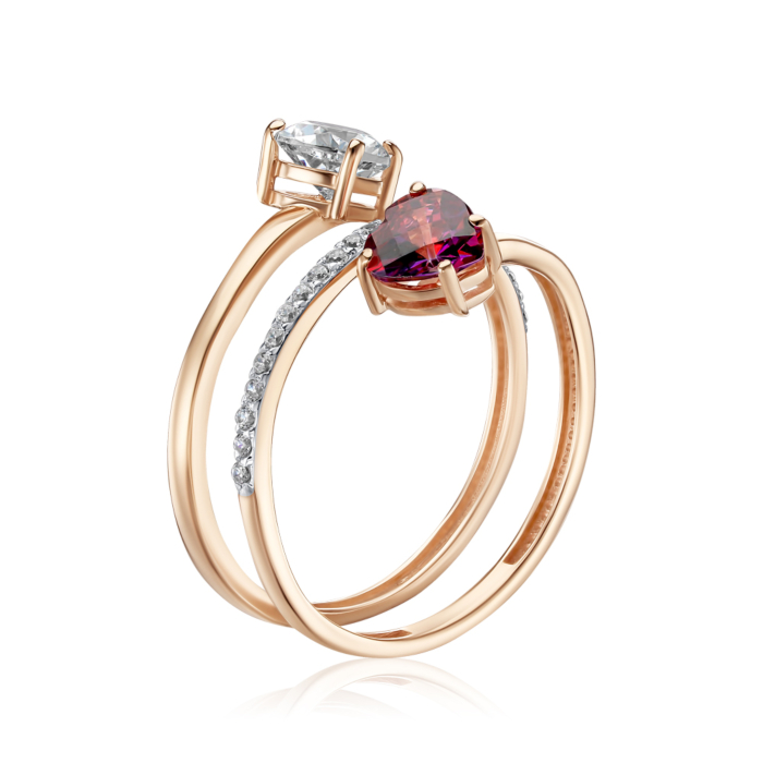 Золотое кольцо с фианитами Tesori 13686/01/1/4975