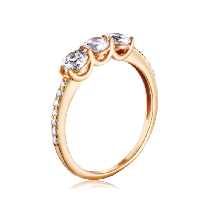Золота каблучка з фіанітами. Артикул 13701/01/0/54