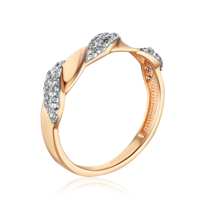 Золотое кольцо с фианитами 13716/08/1/13